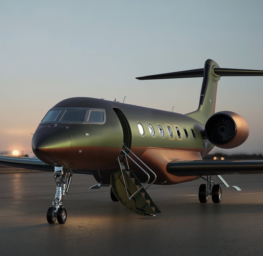NIGO JET : Gulfstream G500, rendu extérieur du projet n°2 (design proposé susceptible d’évoluer)