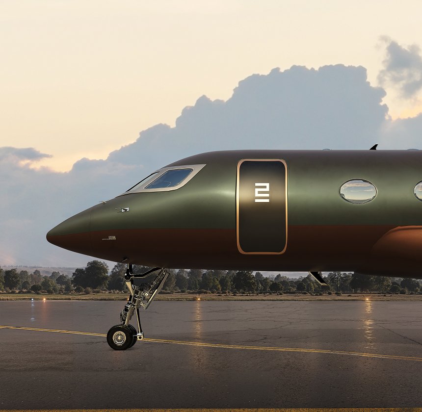 NIGO JET : Gulfstream G500, rendu extérieur du projet n°1 (design proposé susceptible d’évoluer)
