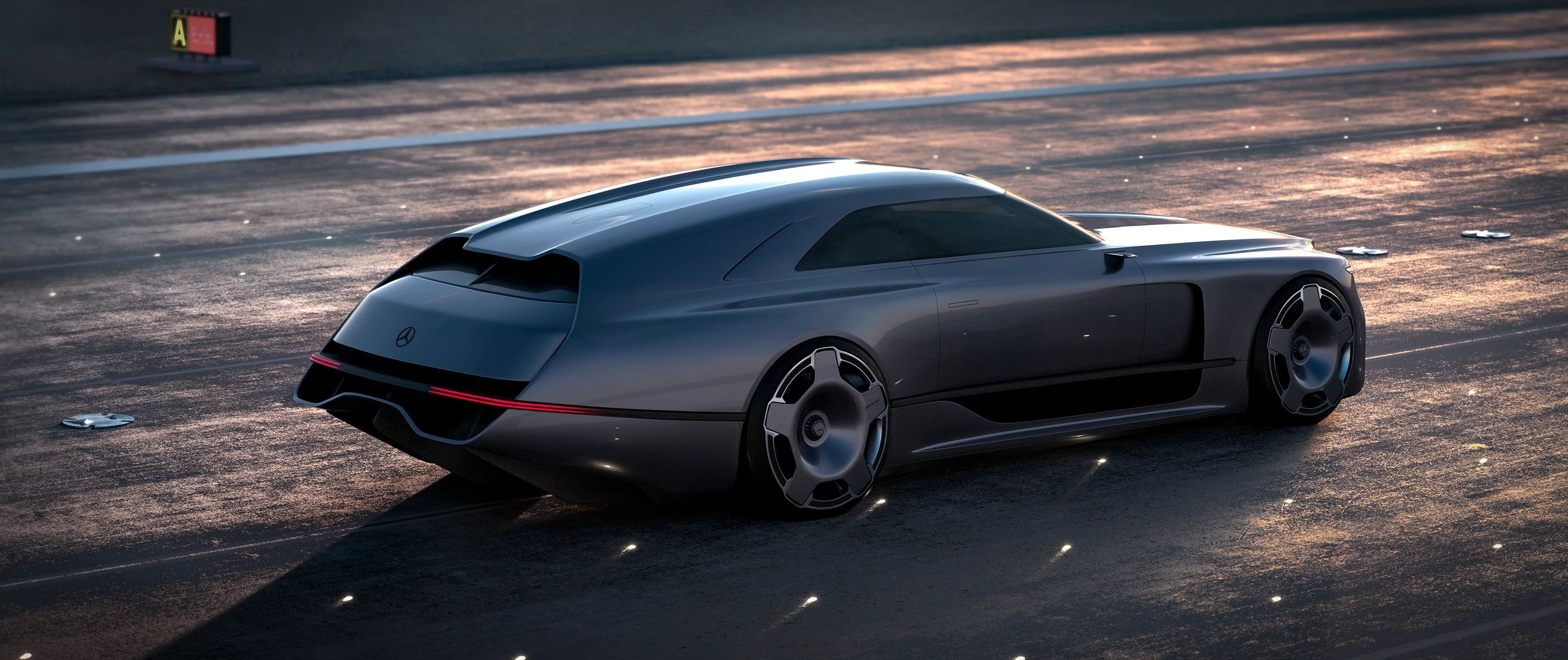 AMG MACH 3, vue arrière trois-quarts — visualisation par Ádám Csesznok
