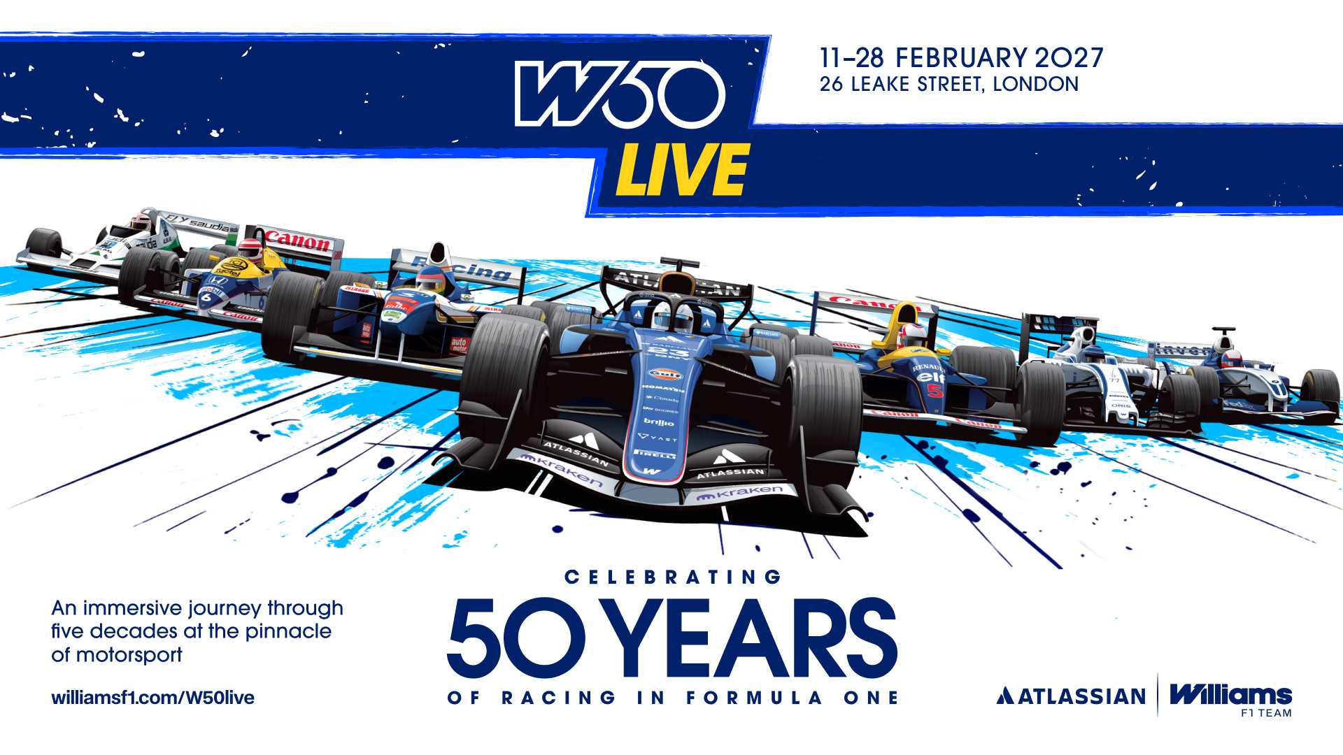 Williams fête ses 50 ans en F1 avec une exposition événement à Londres et une livrée 2027