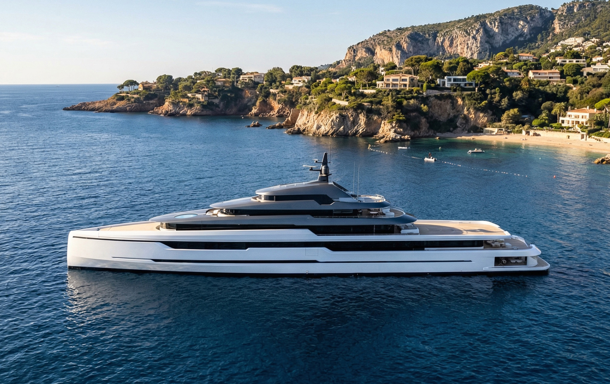 Concept de yacht explorateur Invision de 100 mètres par Focus Yacht Design, rendu extérieur
