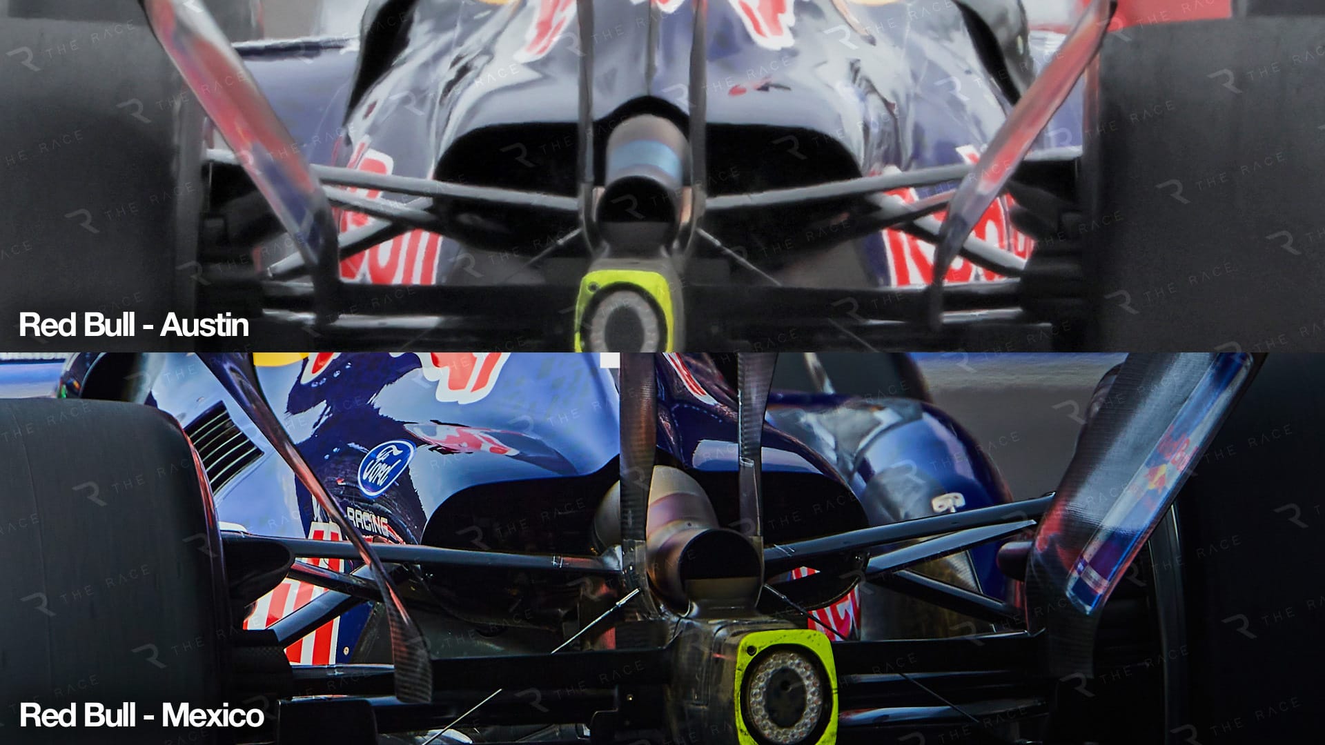 Comparaison du capot moteur Red Bull au Mexique