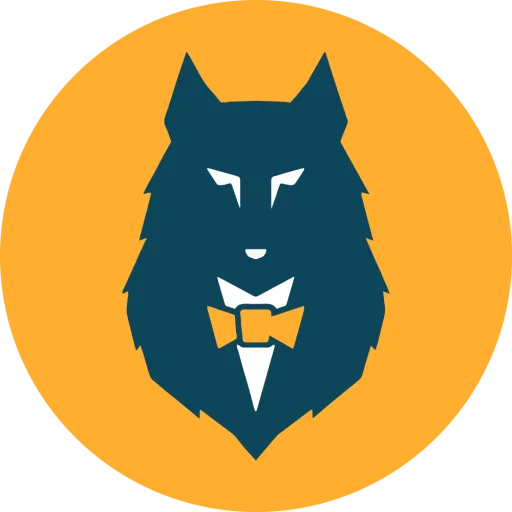famous wolf logo shape