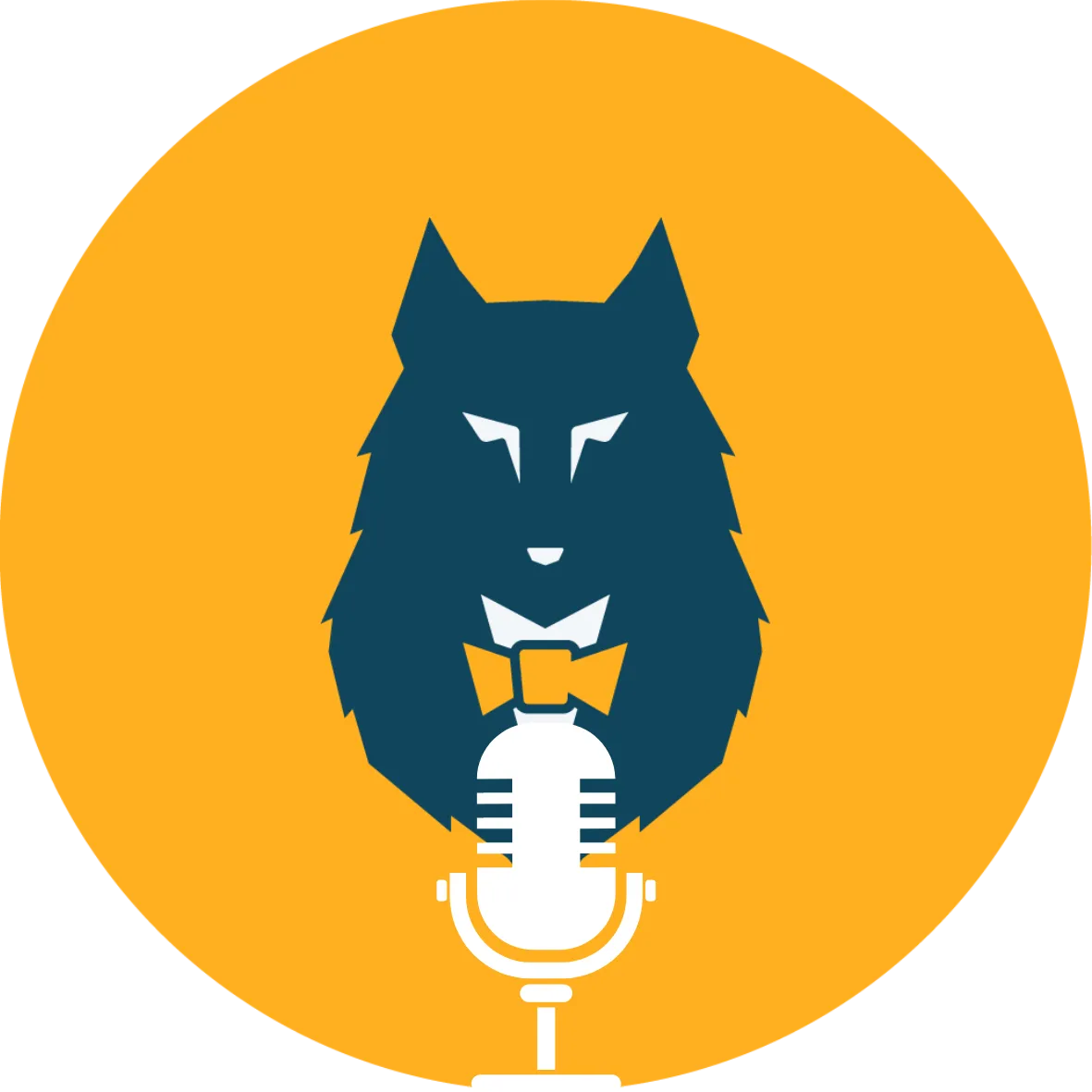 mic with wolf icon