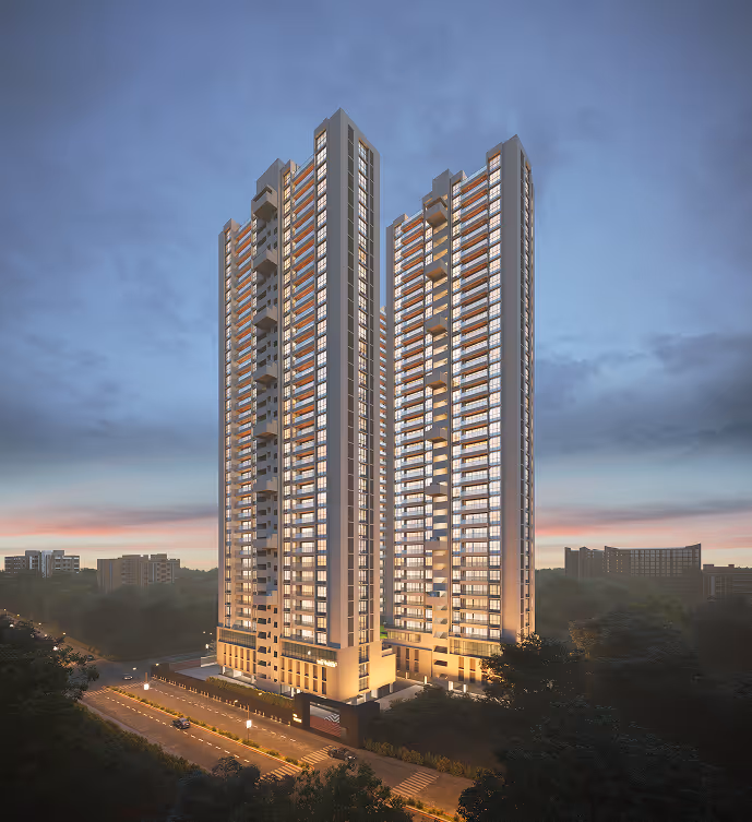 3D views of a tall apartment building