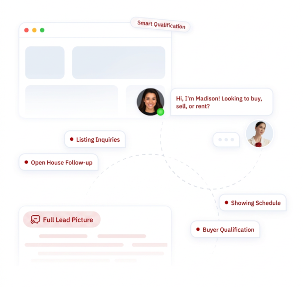 AI real estate chat assistant conversation interface