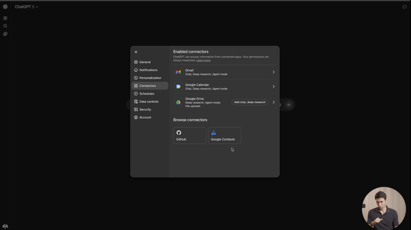 Automated meeting prep using ChatGPT Gmail Connectors