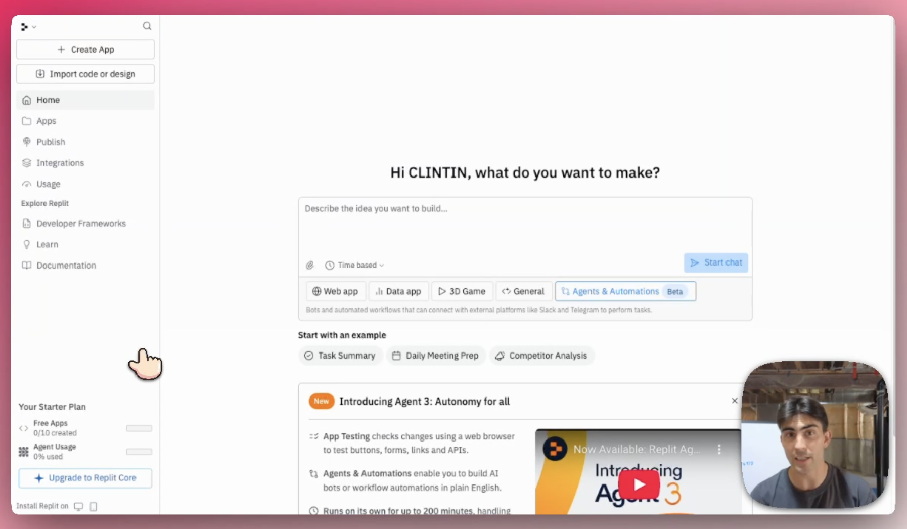 Build agents and automations using Replit Agent 3