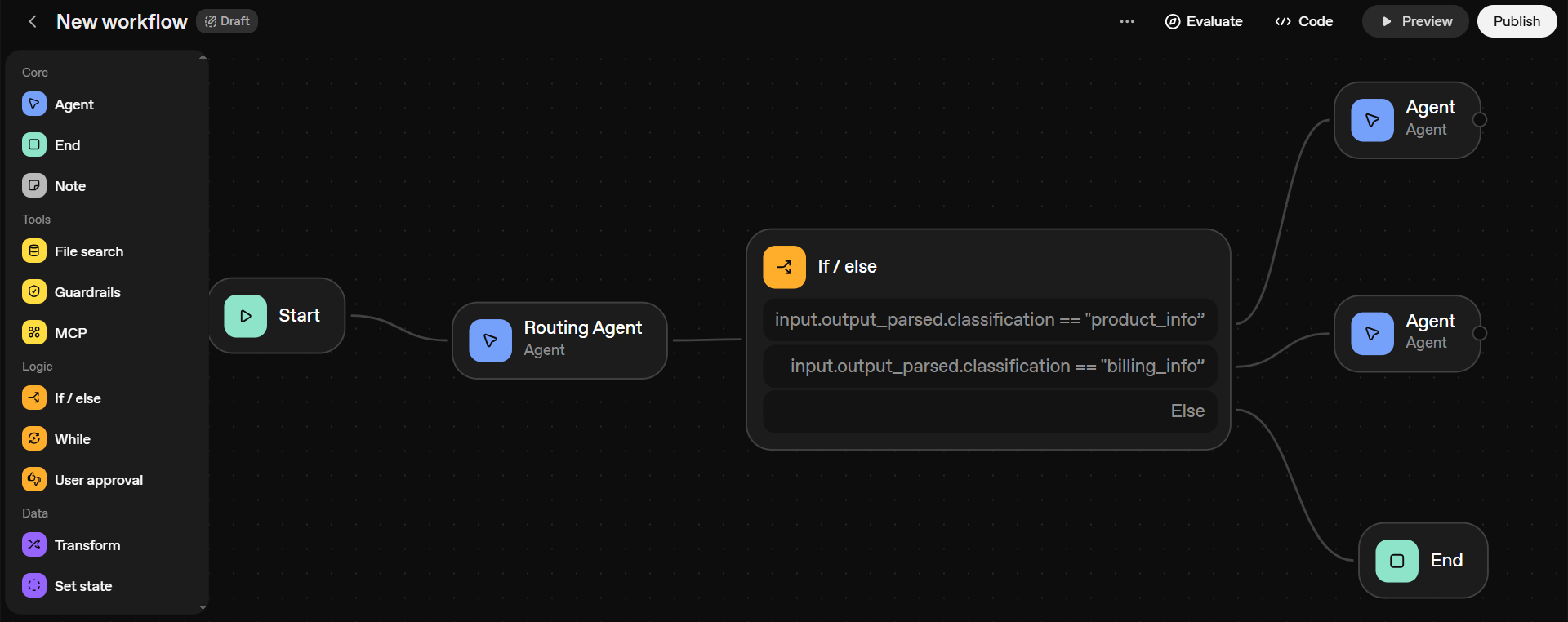Build AI customer support workflow using Agent Builder