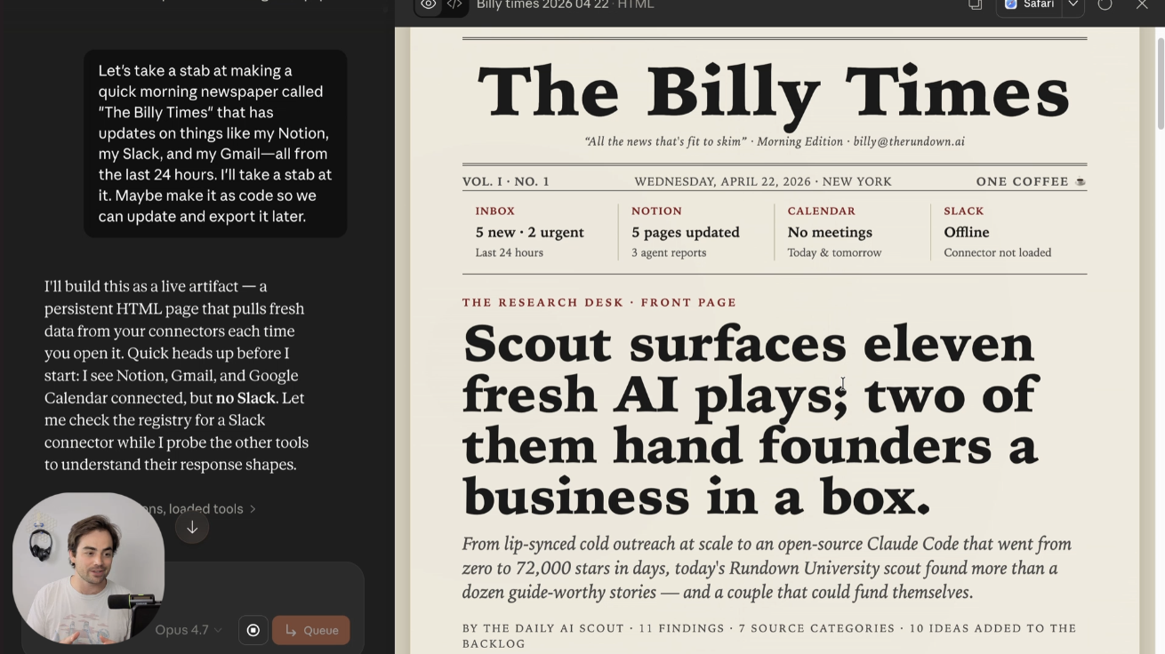Get a Personal Newspaper Written by Claude Every Morning