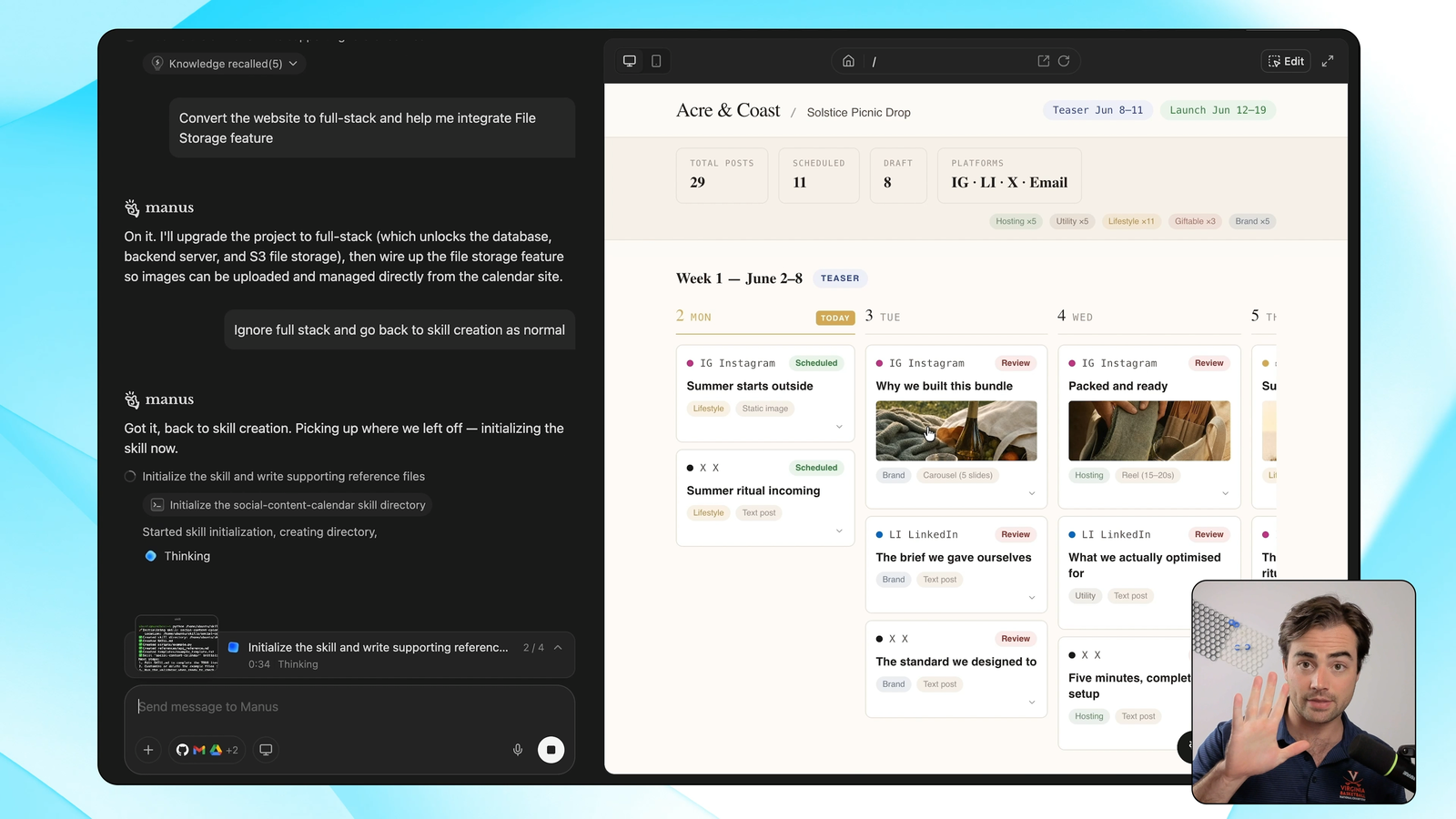 Plan Your Weekly Content Calendar in Minutes With Manus
