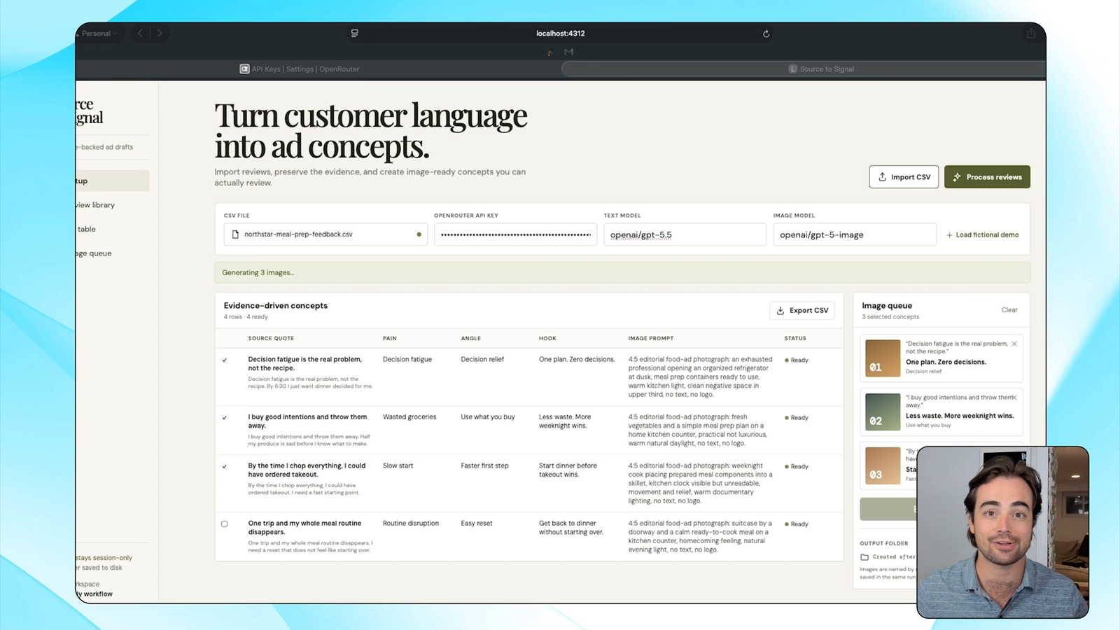 Generate 100 Pain-Point Ad Hooks From Customer Feedback With AI