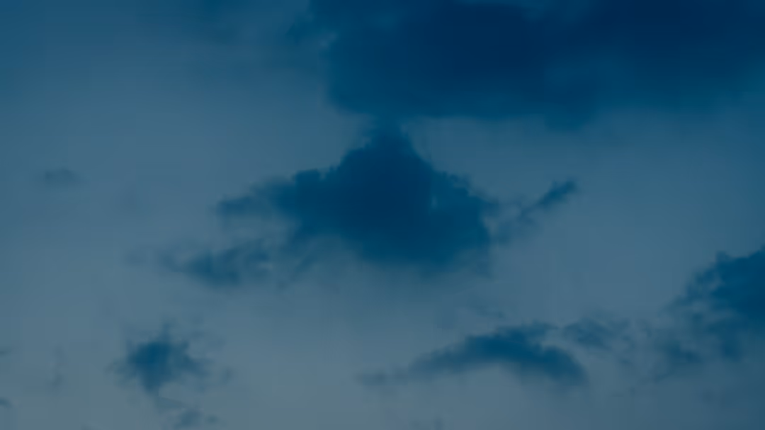Dark clouds fill the sky.