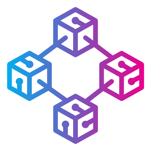 A colorful cube with a key inside of it.