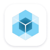A blue and white square with a blue square inside.