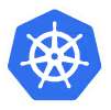 A blue and white logo of a ship.