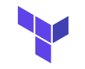 A blue and purple logo for a company.