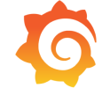 A sun logo with a spiral design.