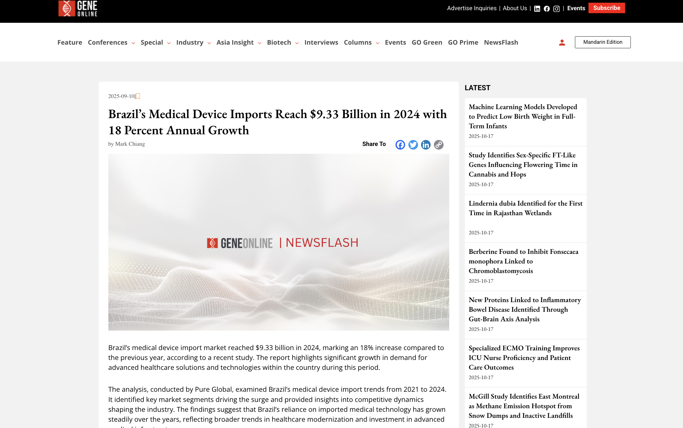 Brazil’s Medical Device Imports Reach $9.33 Billion in 2024 with 18 Percent Annual Growth