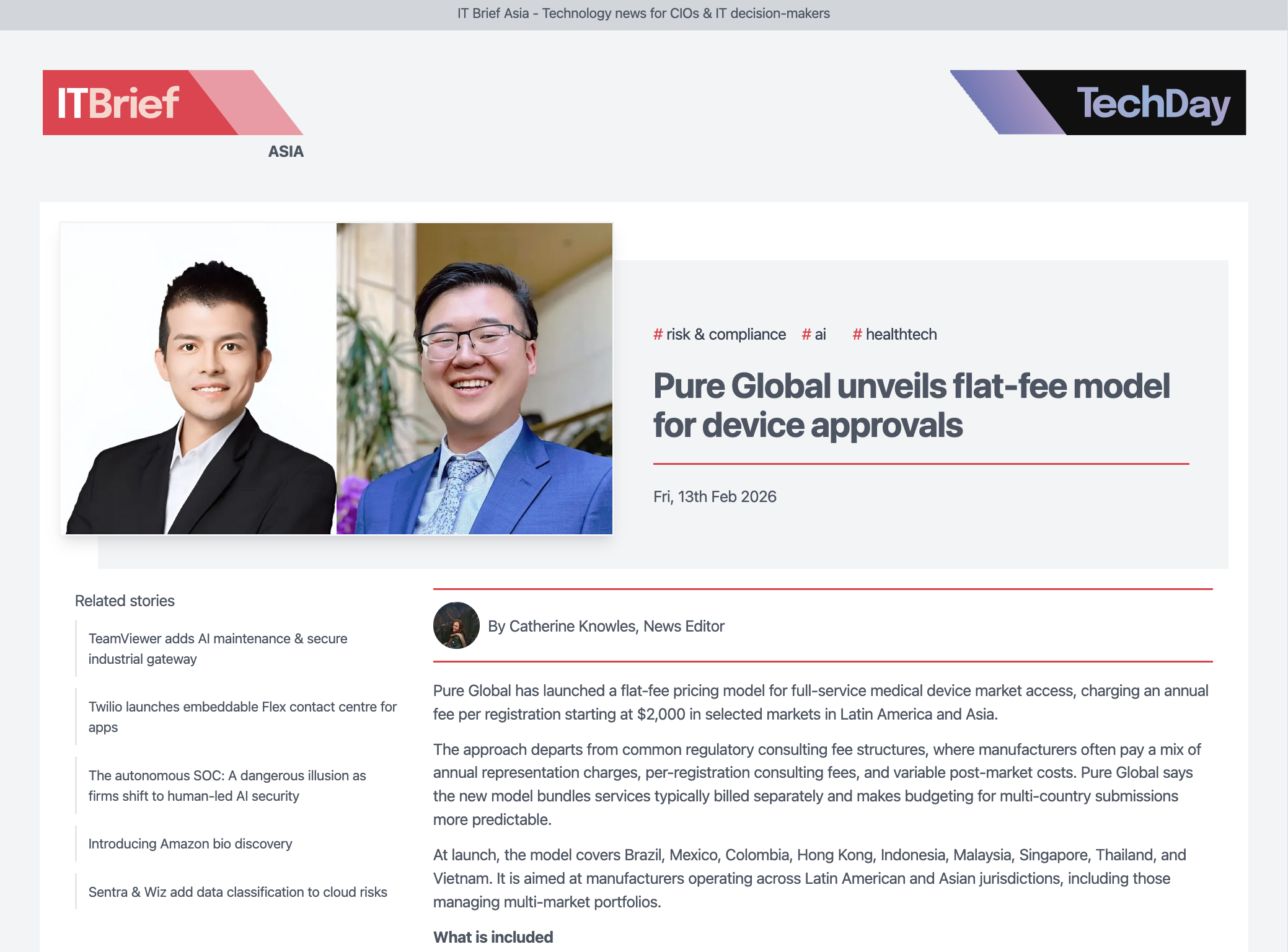 Pure Global unveils flat-fee model for device approvals 