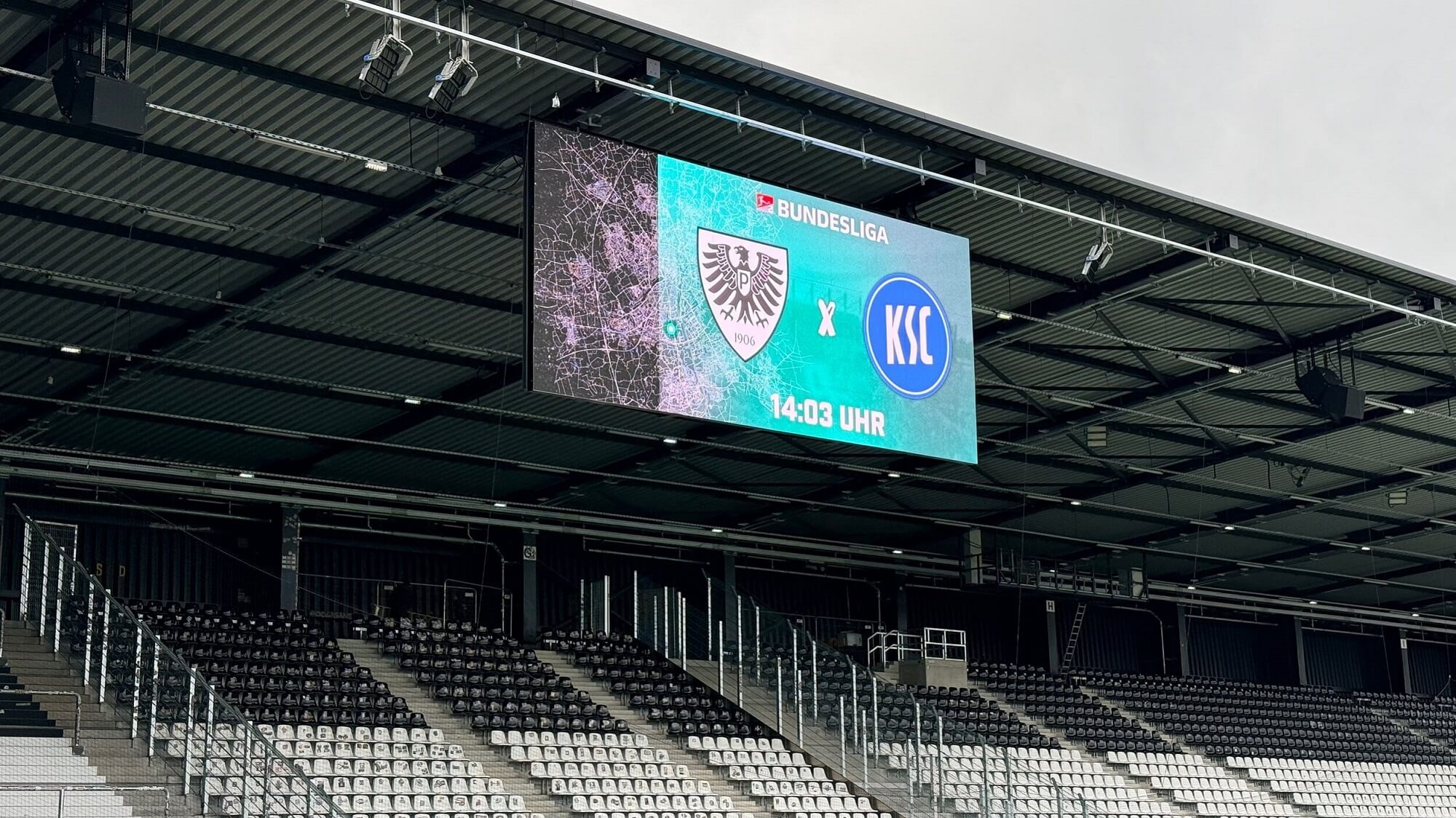 Erste LED-Videowand im LVM-Preußenstadion geht in Betrieb