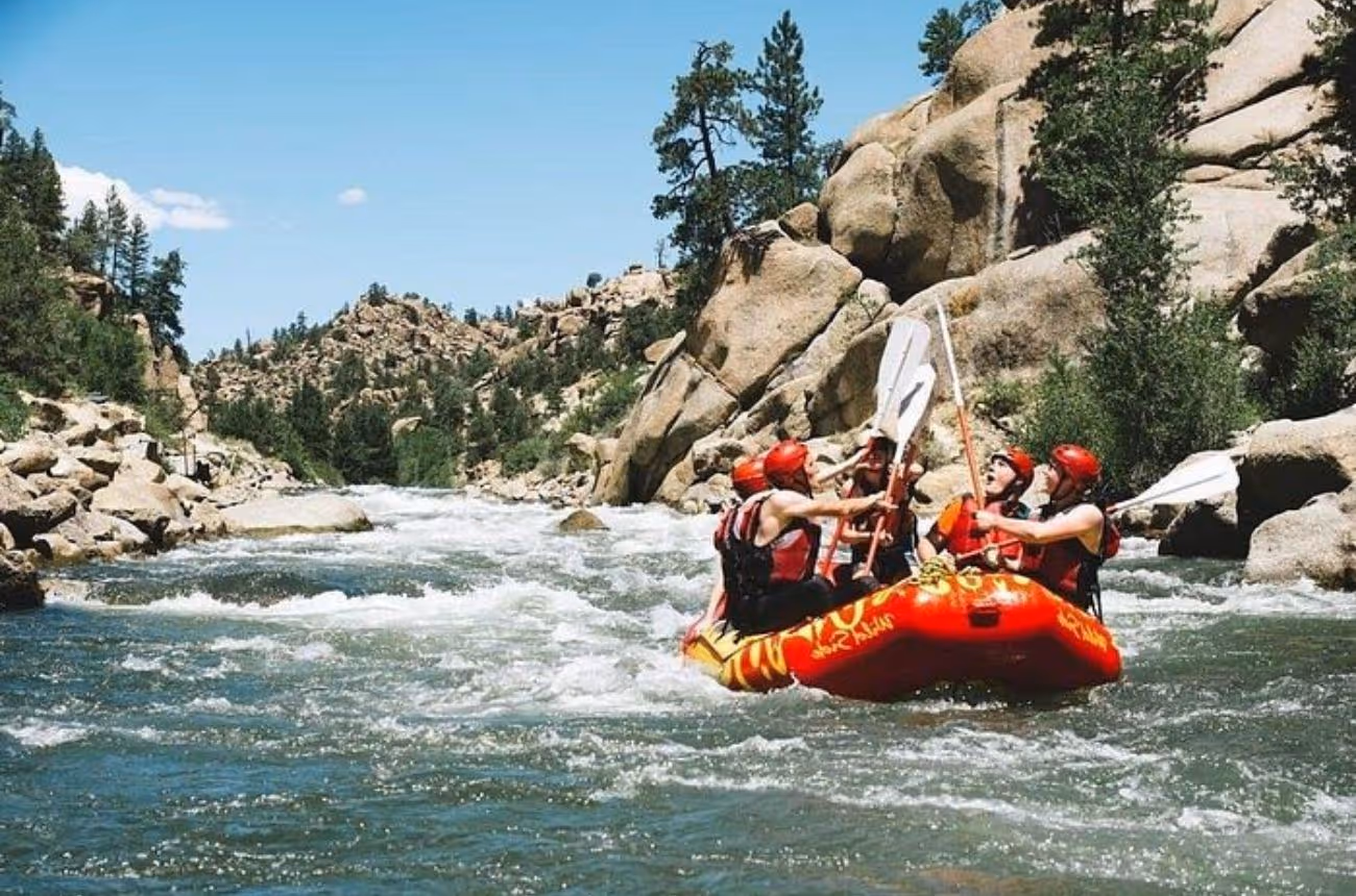 Whitewater rafting in Colorado's Brown's Canyon National Monument provides a thrilling, family-friendly adventure with Class III rapids and scenic views on the Arkansas River.