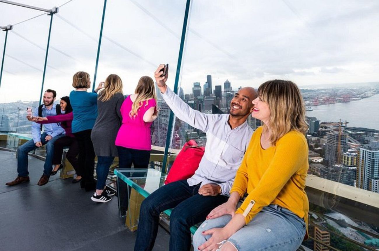 Ascend to the Space Needle’s 520-foot observation deck for a 360-degree panoramic view of Seattle, Mt. Rainier, Puget Sound, and beyond.