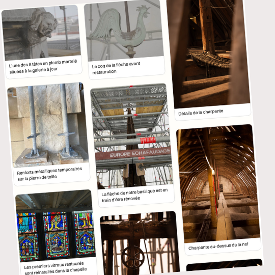 Découvrez en images les travaux en cours sous l’échafaudage parapluie