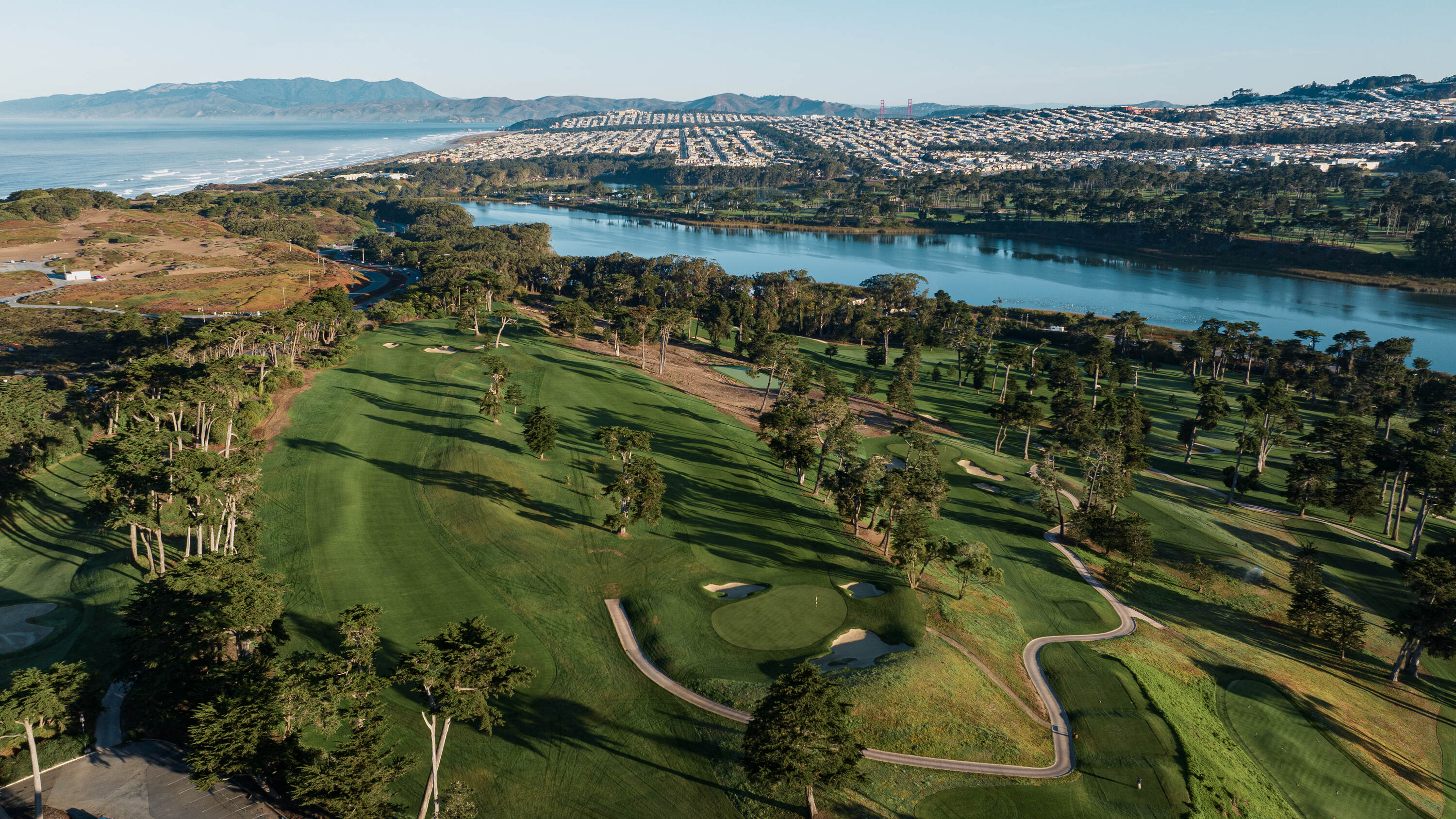 Holes 1-3 at The Olympic Club's Lake Course (photo: Fried Egg Golf)