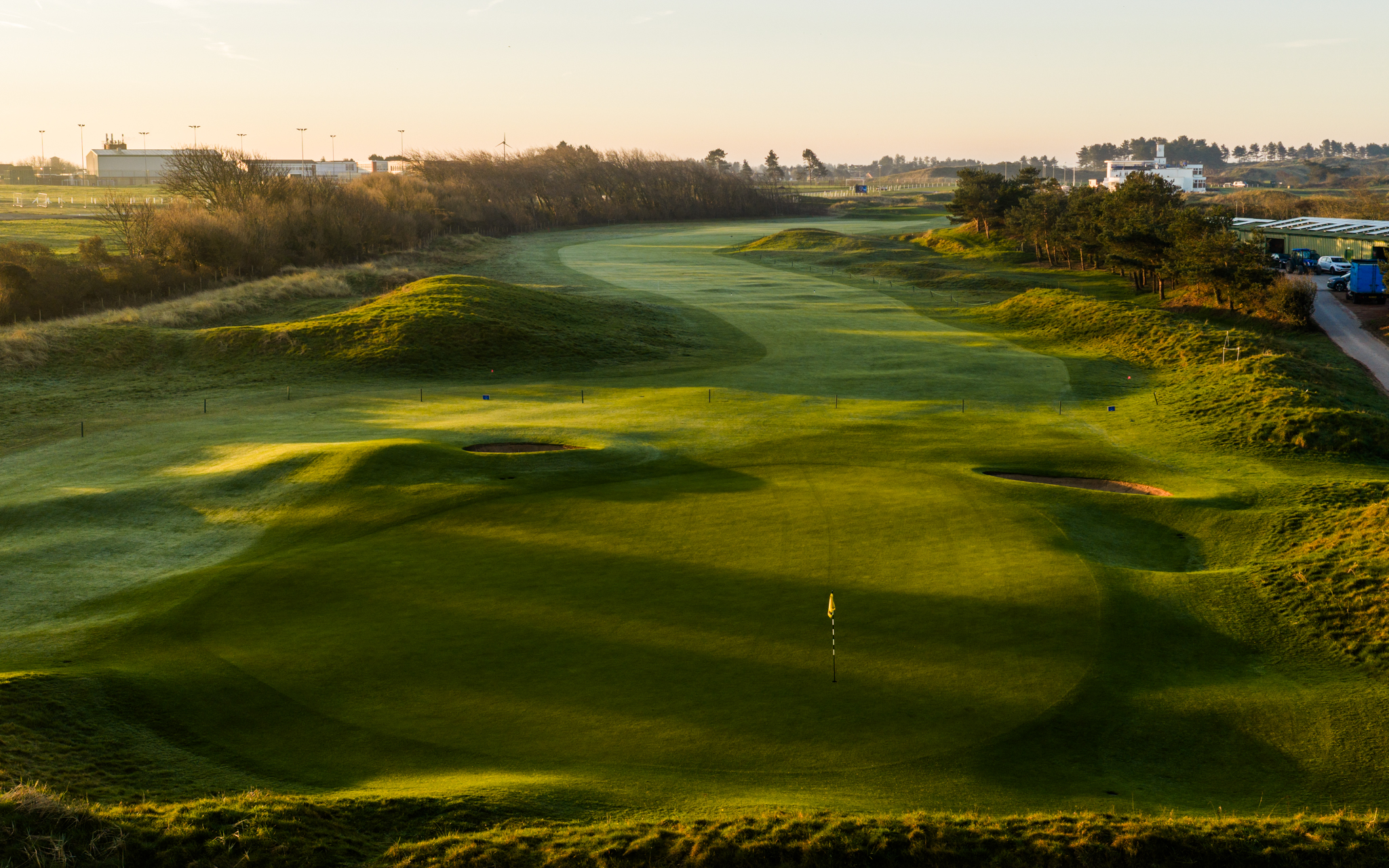 Behind the first green at Royal Birkdale (Cookie Jar Golf)