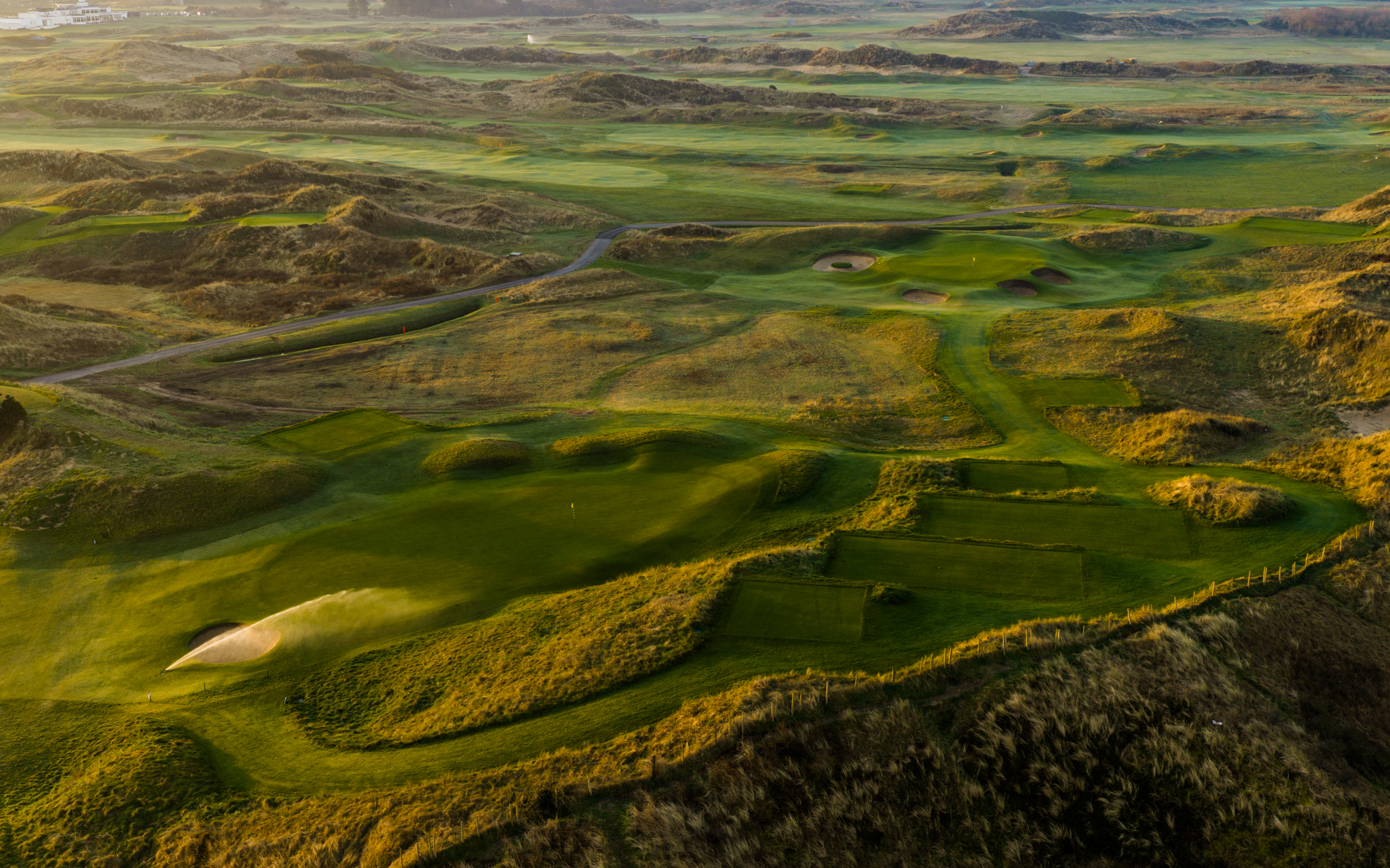 Aerial view of the seventh green at Royal Birkdale (Cookie Jar Golf)