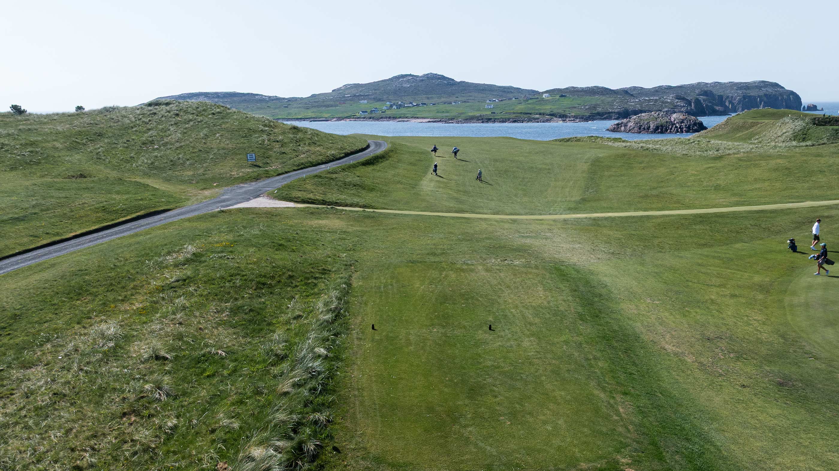 The ninth tee shot at Cruit Island (Fried Egg Golf)