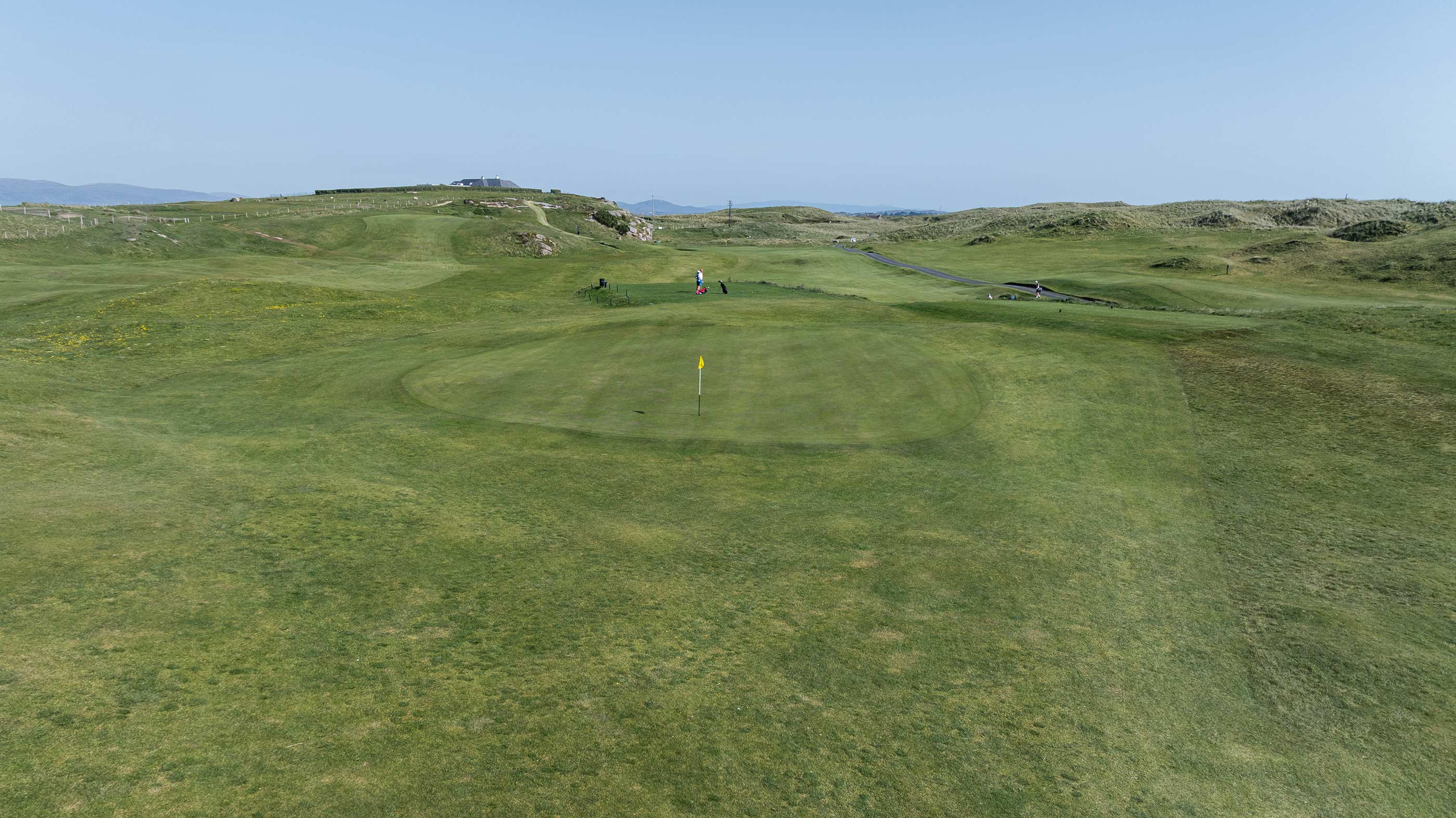 Front of the eighth green at Cruit Island (Fried Egg Golf)