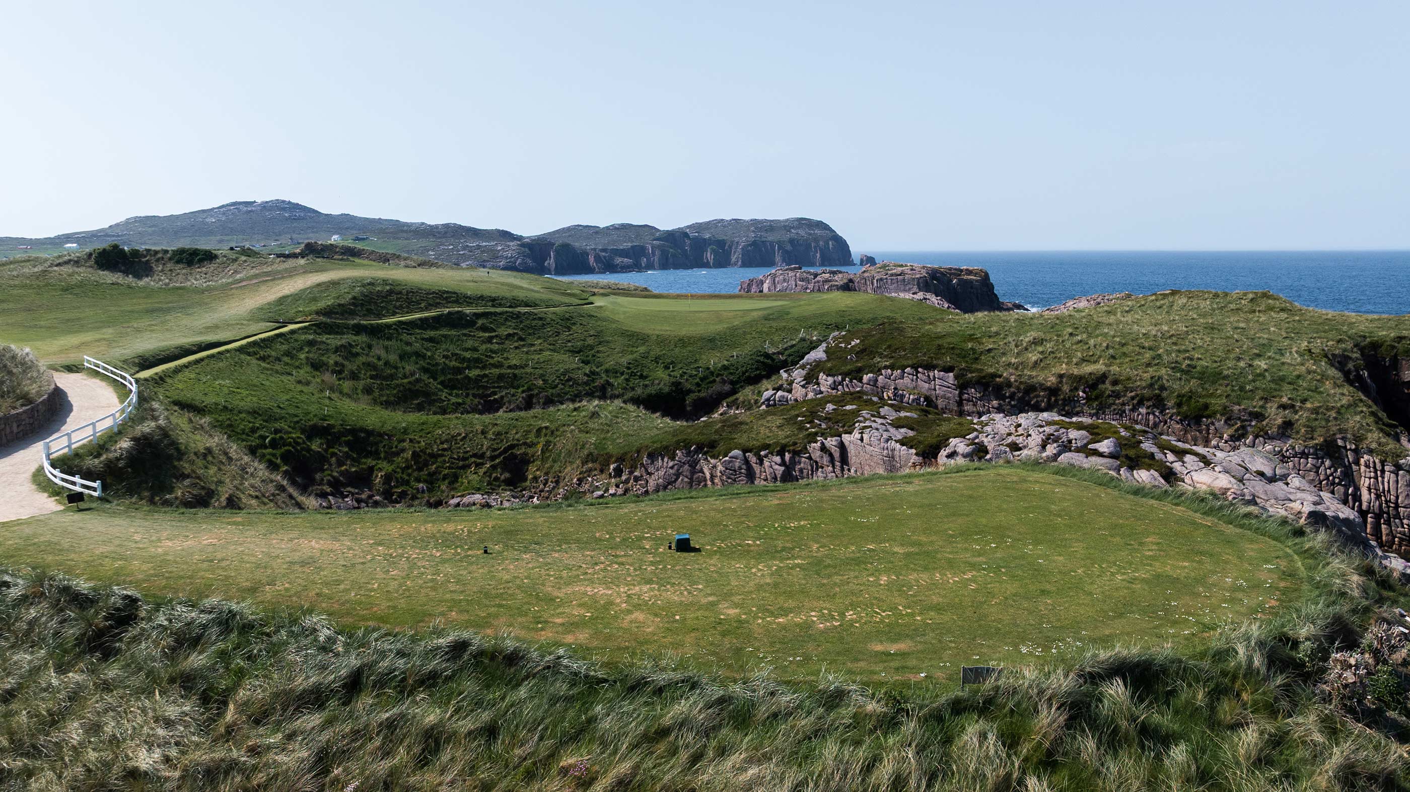 The sixth tee shot at Cruit Island (Fried Egg Golf)