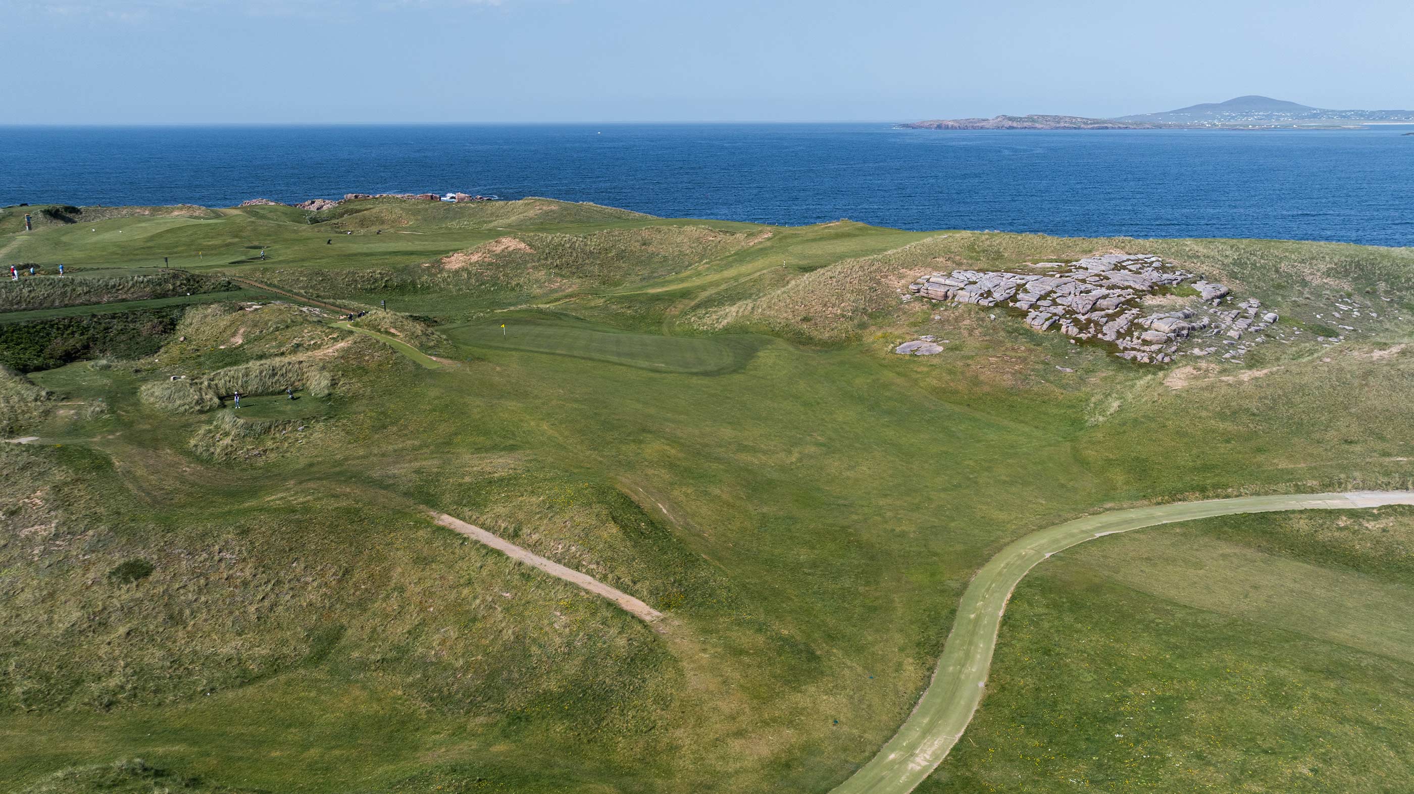 Approach to the second green at Cruit Island (Fried Egg Golf)