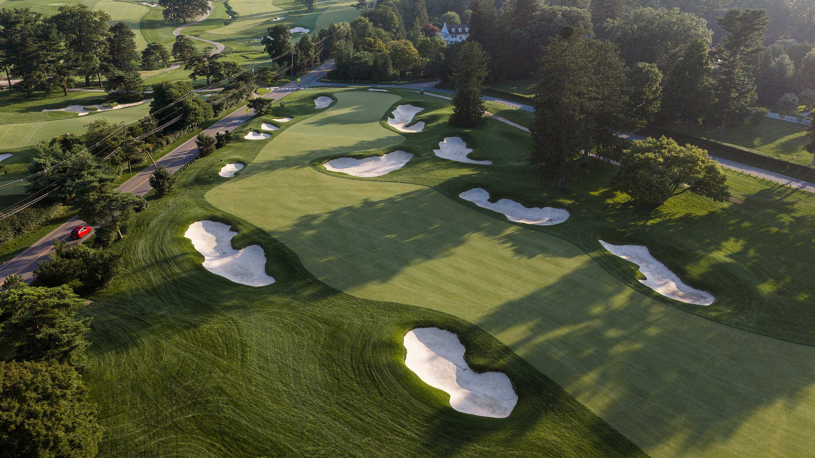 The first fairway at Merion East (Fried Egg Golf)