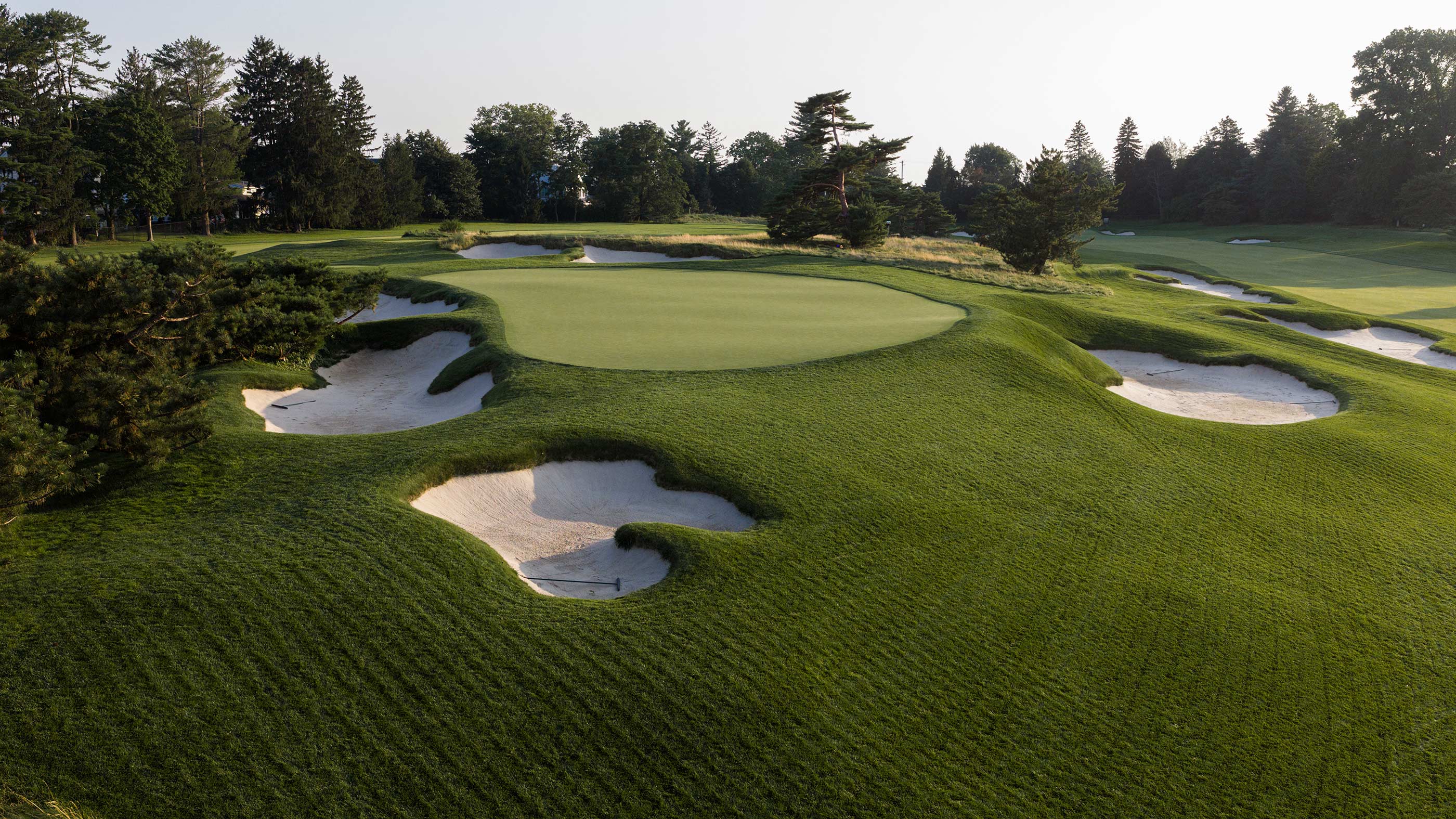 Front of the third green at Merion East (Fried Egg Golf)