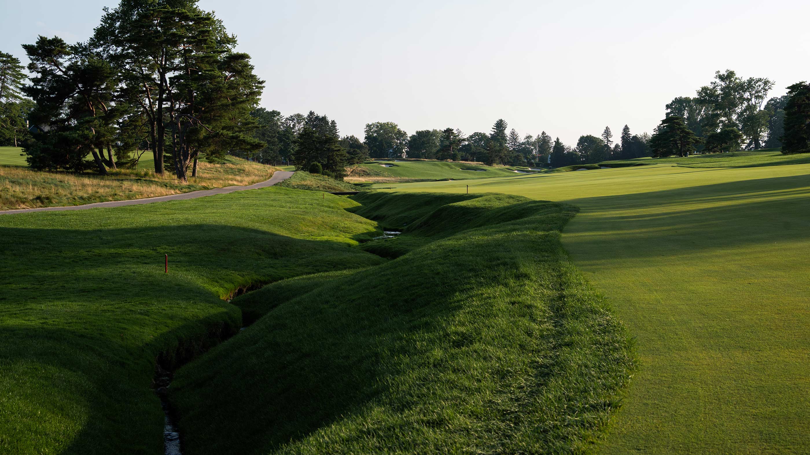Creek on the fifth hole at Merion East (Fried Egg Golf)