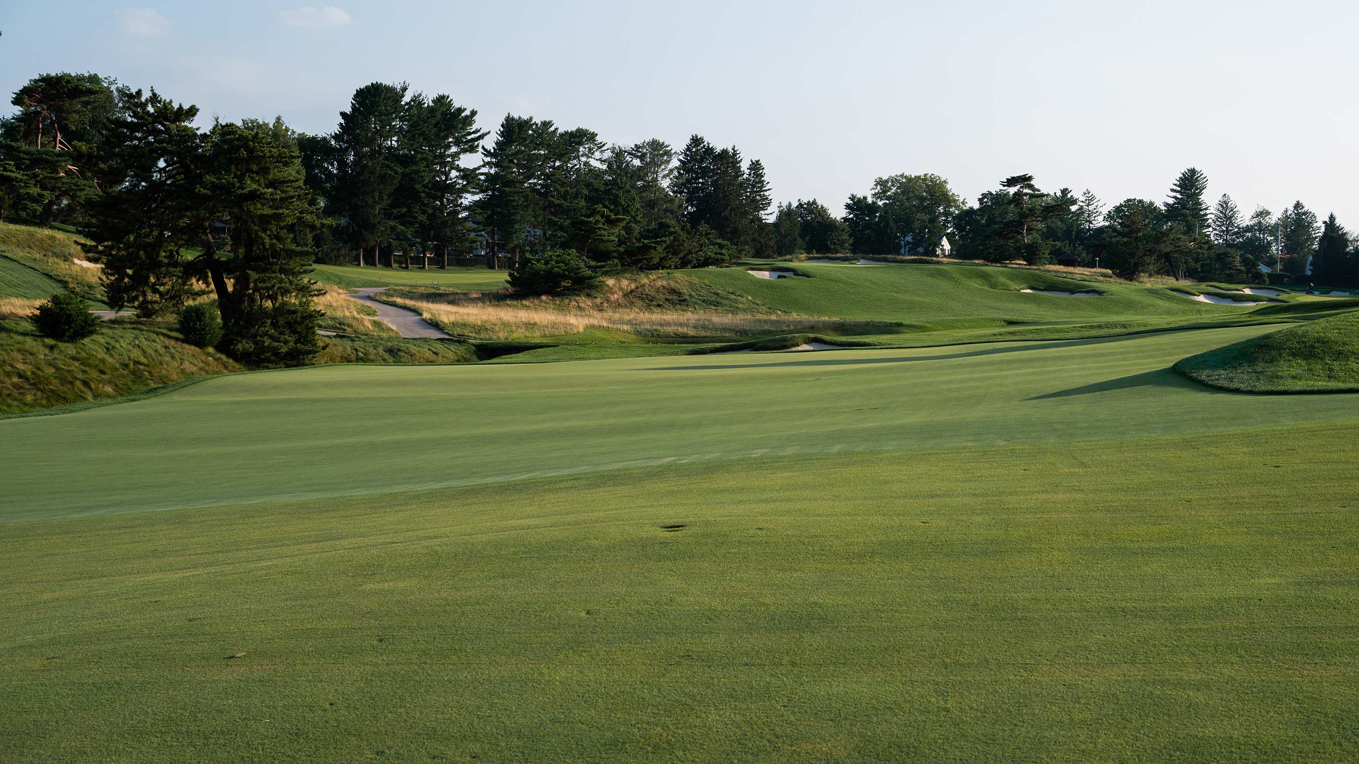 Ground view from the fifth fairway at Merion East (Fried Egg Golf)