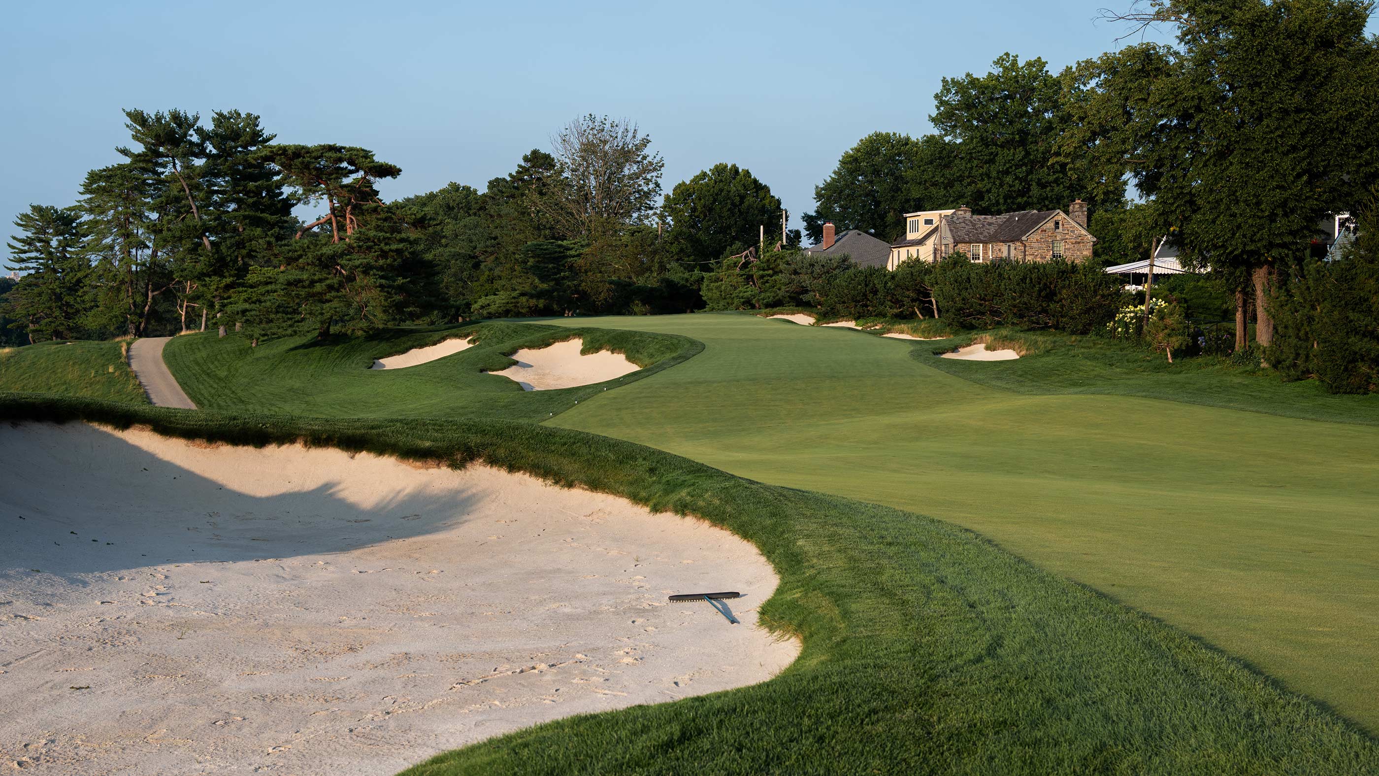 Bunker on the seventh hole at Merion East (Fried Egg Golf)