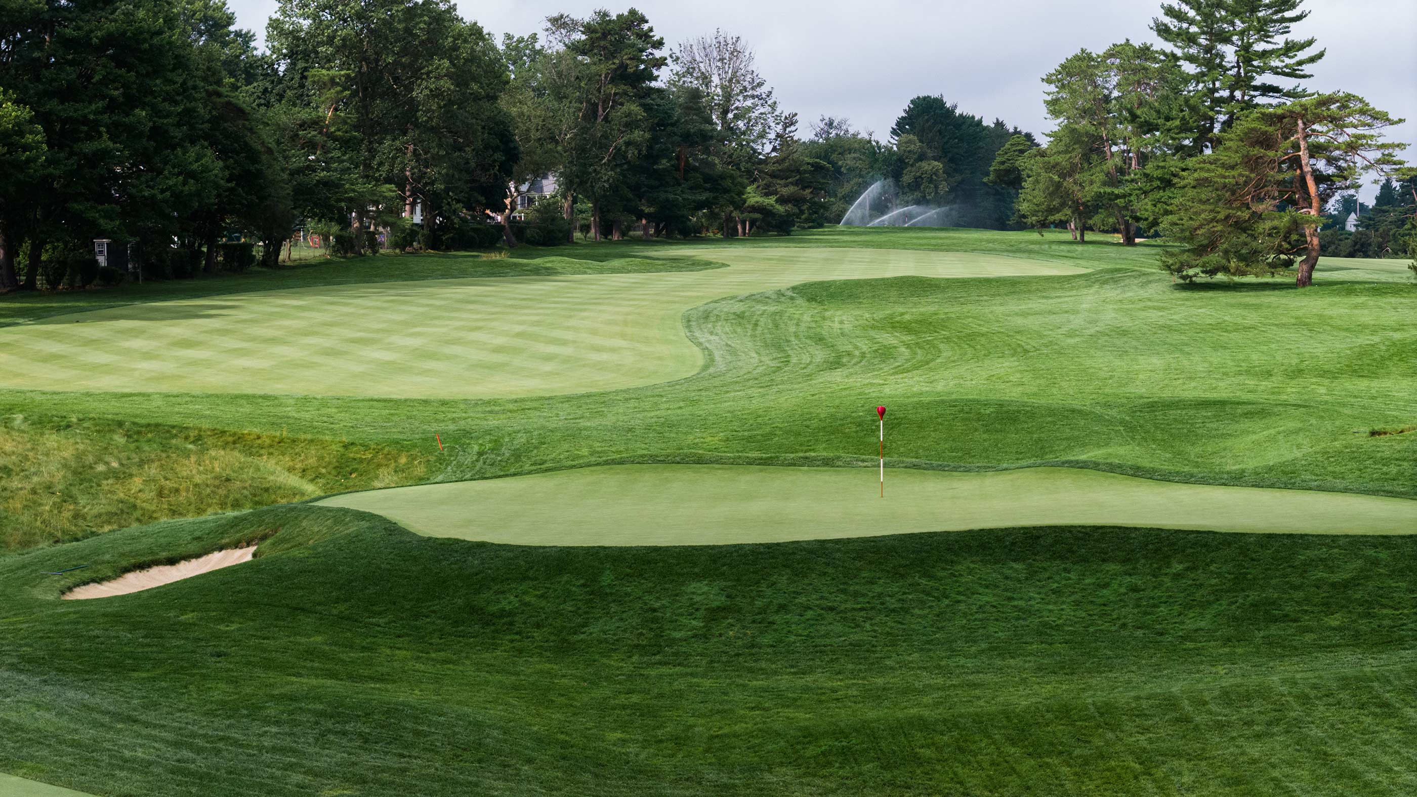 Back of the eighth green at Merion East (Fried Egg Golf)