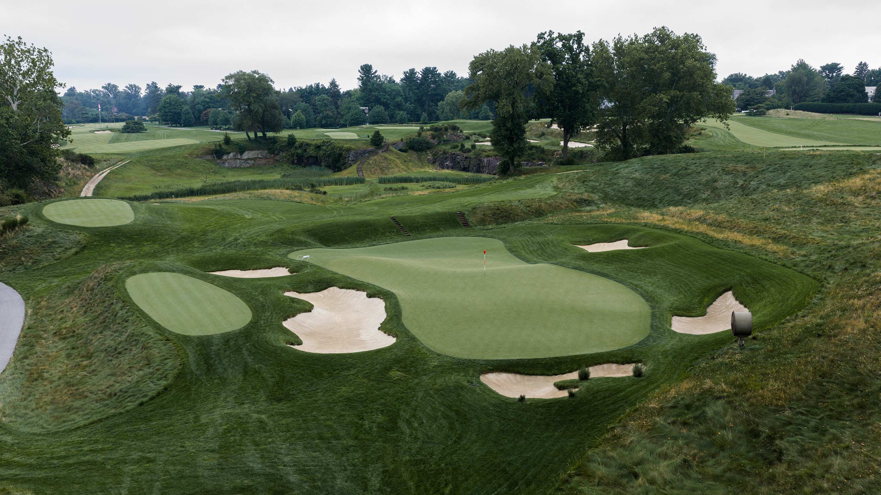 Back of the 17th green at Merion East (Fried Egg Golf)