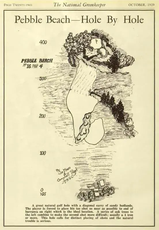 Pebble Beach 16th Hole 1929