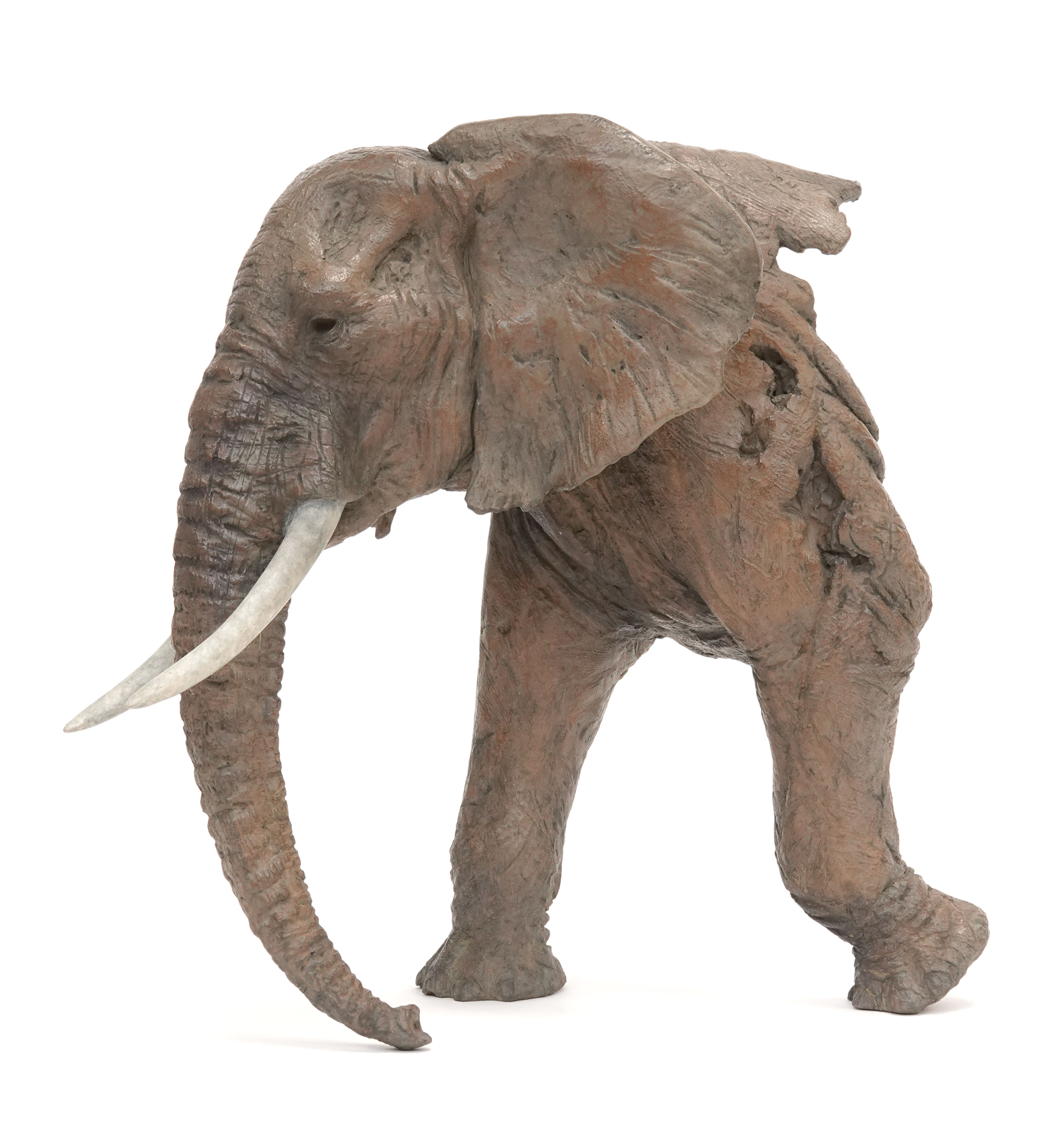 Sculpture en bronze d un éléphant par Pierre-Jean Chabert – A powerful wildlife artwork capturing the majesty and fragility of this iconic animal. Corps partiellement déstructuré illustrant la disparition et l érosion du temps, avec une patine texturée sublimant la force et la résilience de l éléphant. A unique masterpiece by a renowned wildlife sculptor.