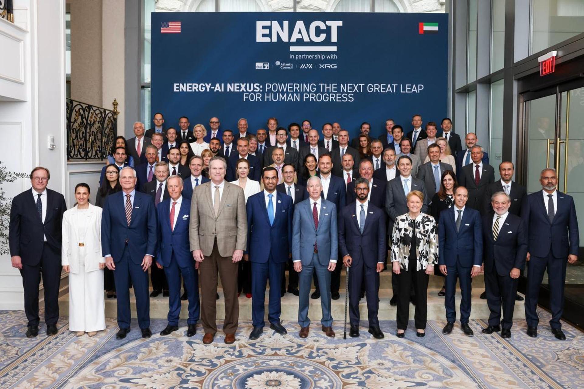 HE Dr. Sultan Al Jaber and international leaders attending ENACT Summit discussing AI and energy collaboration