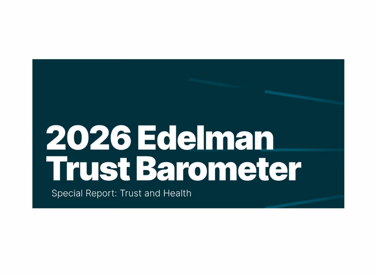 Cover image of the 2026 Edelman Trust Barometer Special Report: Trust and Health.