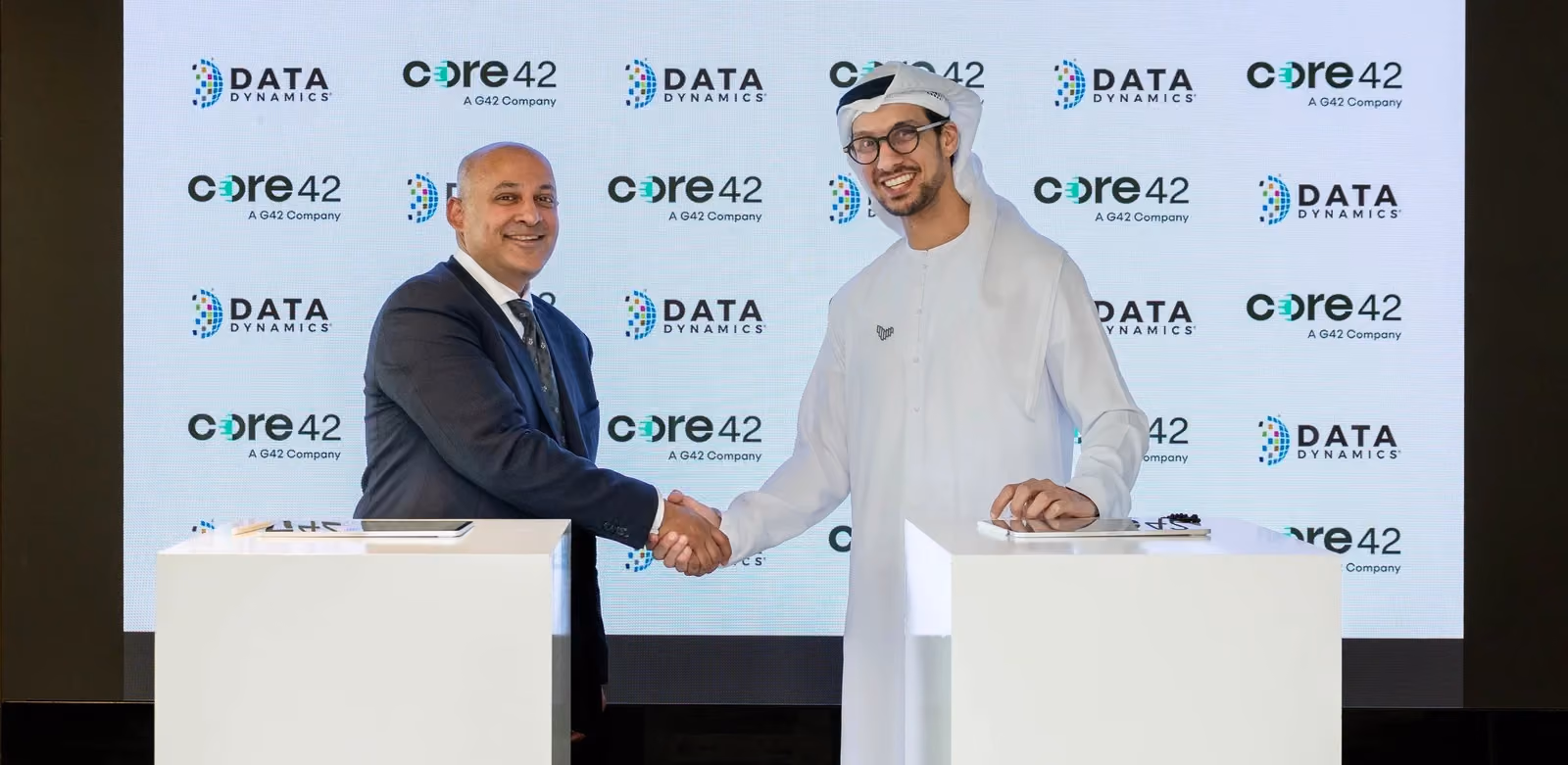 Core42 CEO Talal Al Kaissi with Data Dynamics CEO Piyush Mehta