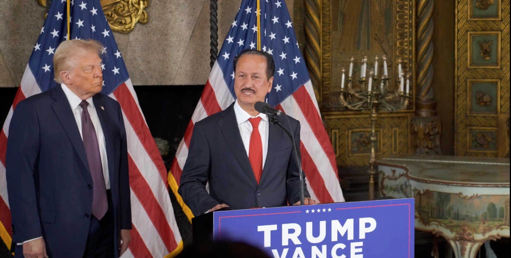 DAMAC founder Hussain Sajwani with US President Donald Trump