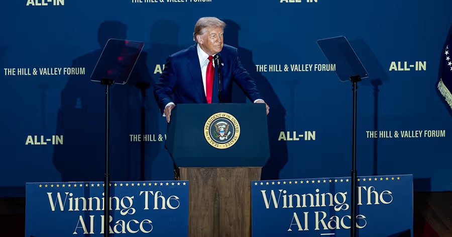 President Trump speaking at The Hill and Valley Forum on Winning the AI Race during 2024 campaign