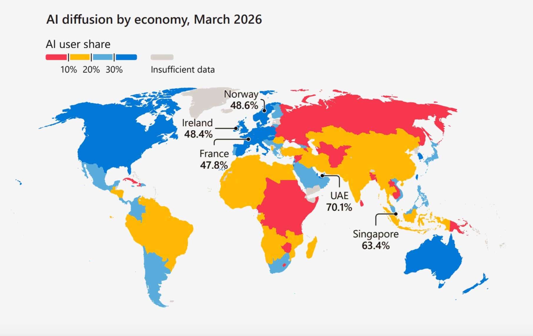 Microsoft Global AI Diffusion map